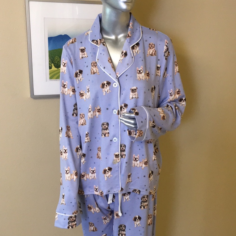 PJ Salvage Lavender Dog Print Pajama Set